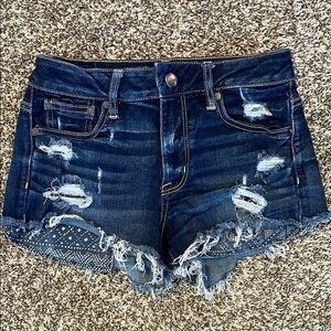 Distressed Denim Shorts